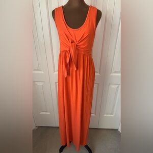 Boston Proper Elegant Orange Maxi Dress